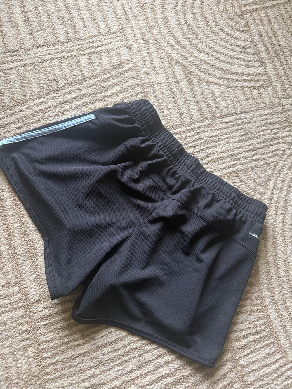 ADIDAS Climalite Running Shorts Sz Small Black & Light Blue - Picture 9 of 11